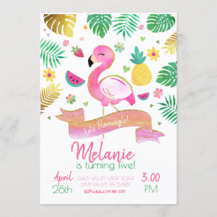 Flamingo Party Einladung, Lasst Flamingle einladen Einladung