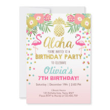 Flamingo Party Einladung Tropical Birthday luau