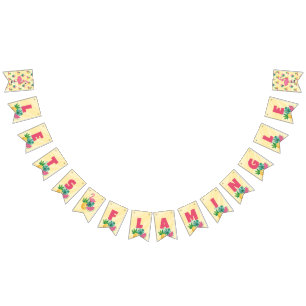 Flamingo-Party - Flamingle-Bunting-Flagge Wimpelkette