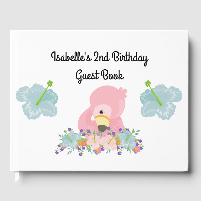 Flamingo Party Guest Book Gästebuch (Vorderseite)
