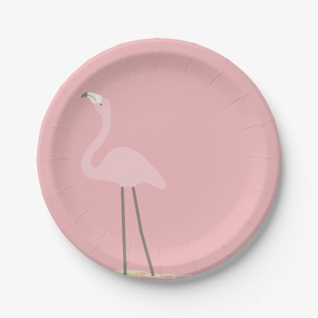 Flamingo-Party-Papier-Teller Pappteller (Vorderseite)
