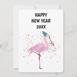 Flamingo Partying - Animal Holiday New Years Card Feiertagskarte