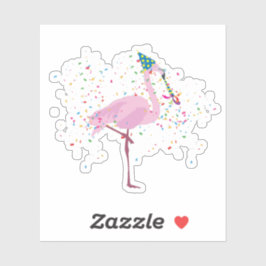 Flamingo Partying - Tiere mit Party Aufkleber
