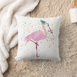 Flamingo Partying - Tiere mit Party Kissen