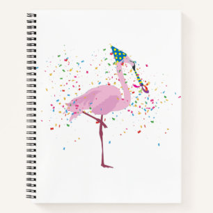 Flamingo Partying - Tiere mit Party Notizbuch