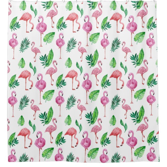 Flamingo Pattern Duschvorhang (Vorderseite)
