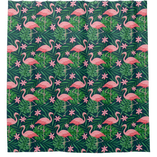 Flamingo Pattern Duschvorhang (Vorderseite)