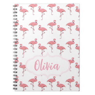 Flamingo Pattern Individuelle Name Notizblock