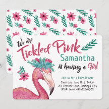 Flamingo Pink Baby Dusche gekitzelt