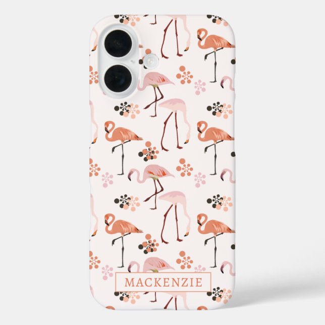 Flamingo Pink Coral Name iPhone 16 Hülle (Rückseite)
