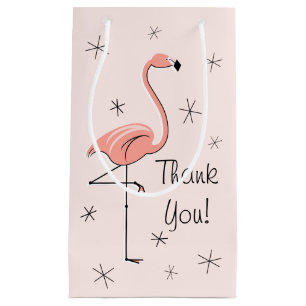 Flamingo Pink 'Danke' Geschenktasche klein! Kleine Geschenktüte