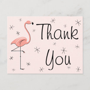 Flamingo Pink "Danke" Postkarte