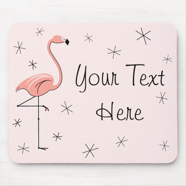 Flamingo Pink "Dein Text" Mousepad (Vorne)