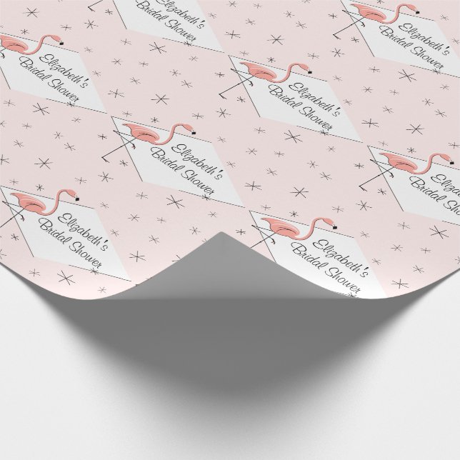 Flamingo Pink Diamant Brautparty Packpapier (Ecke)