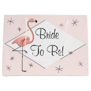 Flamingo Pink Diamant Bridge To Be! Geschenktasche Große Geschenktüte