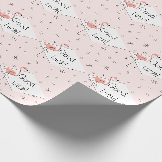 Flamingo Pink Diamant Viel Glück Packpapier (Ecke)
