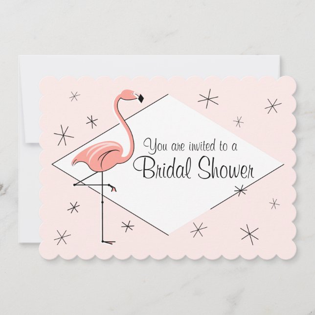 Flamingo Pink Diamond Brautparty geschmiedet Einladung (Vorderseite)