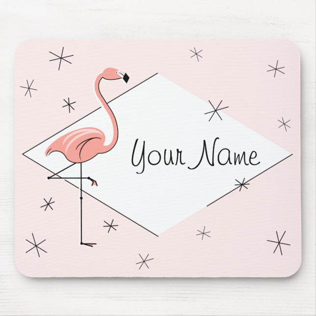 Flamingo Pink Diamond Name mousepad (Vorne)