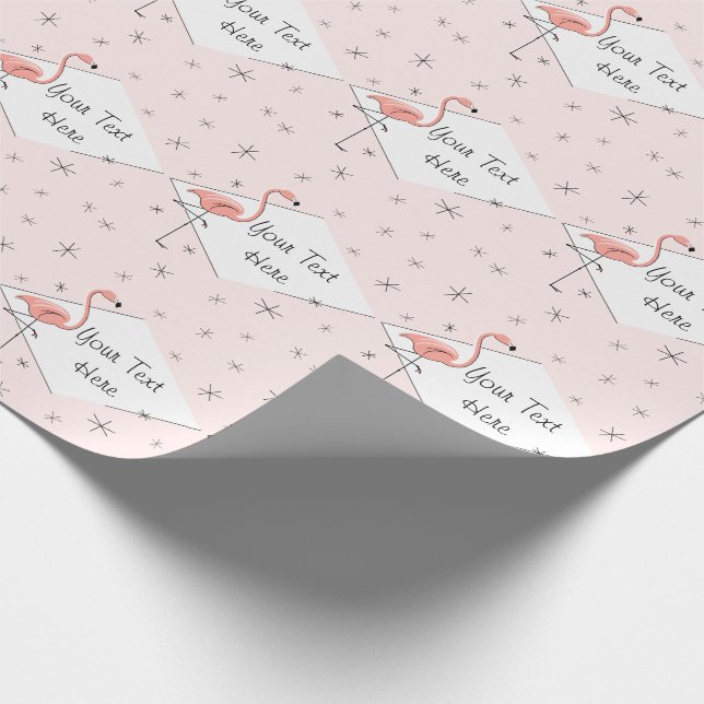 Flamingo Pink Diamond Text Packpapier (Ecke)