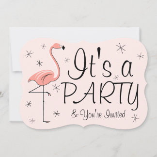 Flamingo Pink Einladung Party Klammer