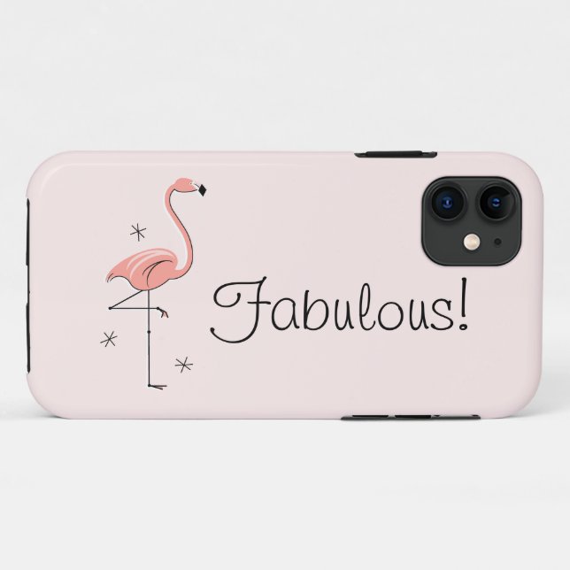 Flamingo Pink 'Fabulous!' iPhone 11 Fall Case-Mate iPhone Hülle (Rückseite (Horizontal))