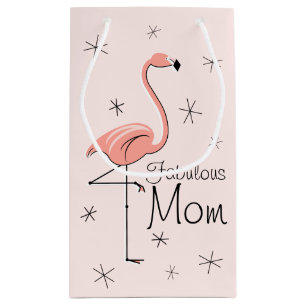 Flamingo Pink "Fabulous Mama" Geschenktasche klein Kleine Geschenktüte