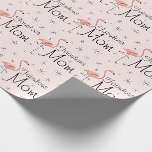 Flamingo Pink "Fabulous Mama!" Packpapier