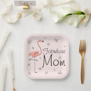 Flamingo Pink Fabulous Mama Platz Pappteller
