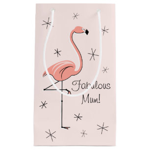 Flamingo Pink 'Fabulous Mum' Geschenktasche klein! Kleine Geschenktüte