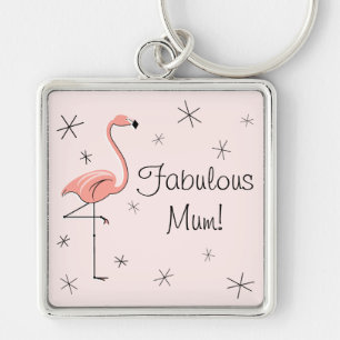 Flamingo Pink "Fabulous Mum" Schlüsselanhänger Pre