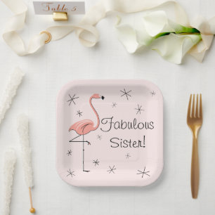 Flamingo Pink Fabulous Schwester Platz Pappteller