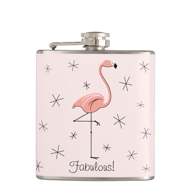 Flamingo Pink Fabulous verpackt Flasche! Flachmann (Vorderseite)