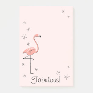 Flamingo Pink "Fabulous!" vertikal Post-it Klebezettel