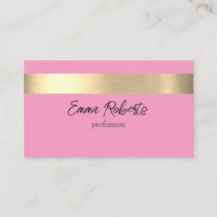 Flamingo Pink Golden Foil Rustikale Imitate Visitenkarte