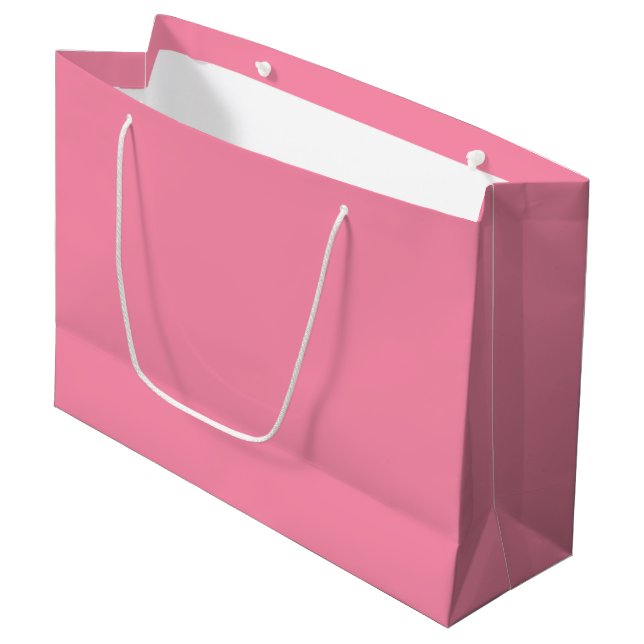 Flamingo Pink Große Geschenktüte (Vorderseite Schrägansicht)