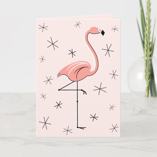 Flamingo Pink Happy Birthday Grüße Karte (Vorderseite)