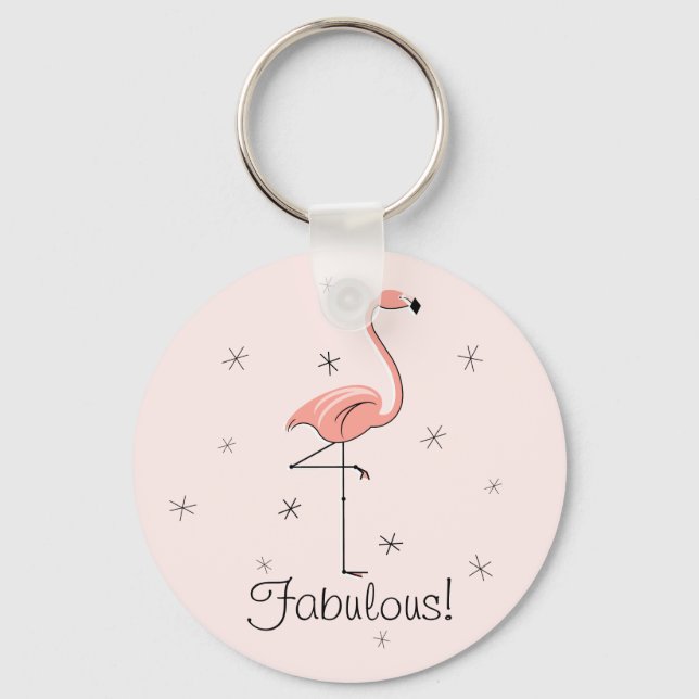 Flamingo Pink key chain Schlüsselanhänger (Vorderseite)
