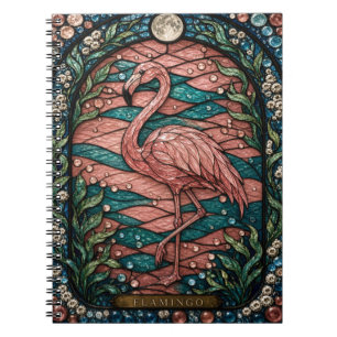 Flamingo Pink Lagune Illumina Buntglas Notizblock
