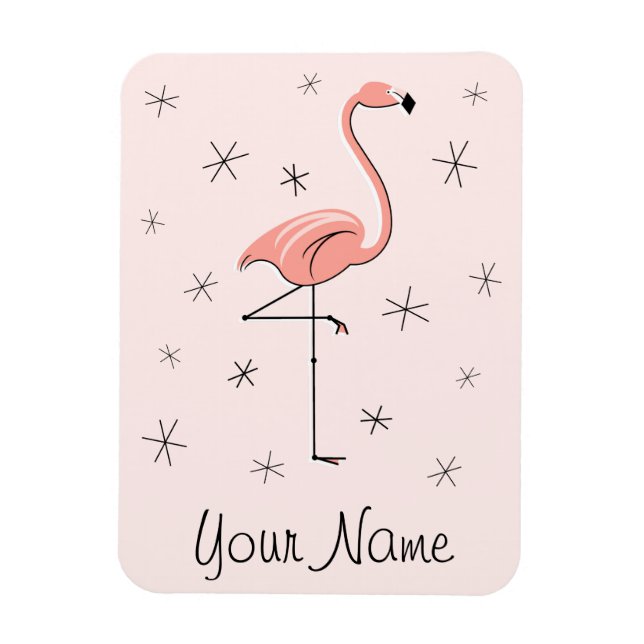 Flamingo Pink Name Magnet flexibel (Vertikal)