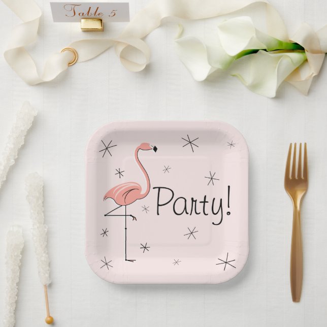 Flamingo Pink Party! Pappteller (Hochzeit)