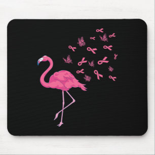 Flamingo Pink Ribbon Kriegerin Frauen Brustkrebs A Mousepad