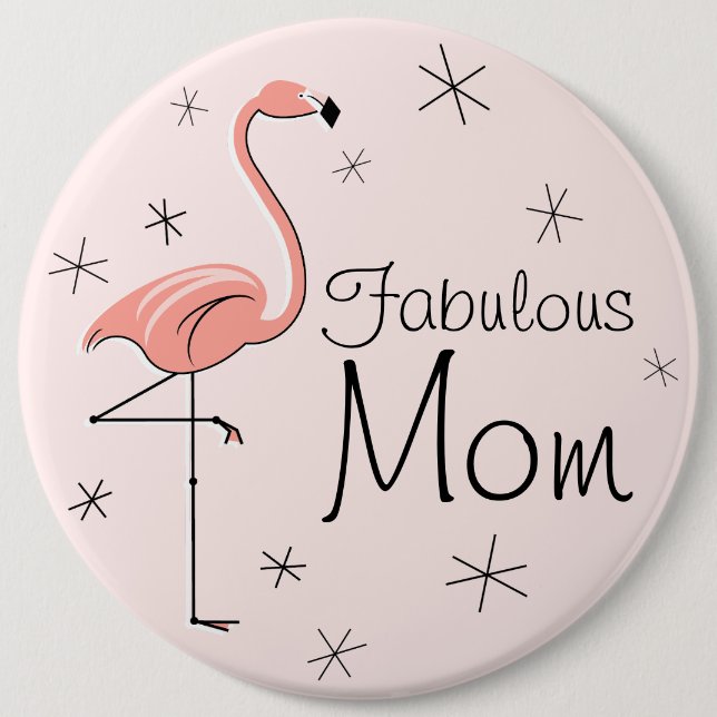 Flamingo Pink Schaltfläche 'Fabulous Mama' Button (Vorderseite)