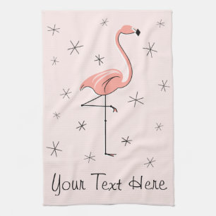 Flamingo Pink Text Küchentuch