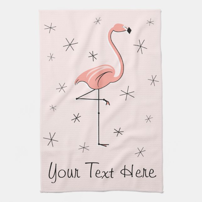Flamingo Pink Text Küchentuch (Vertikal)