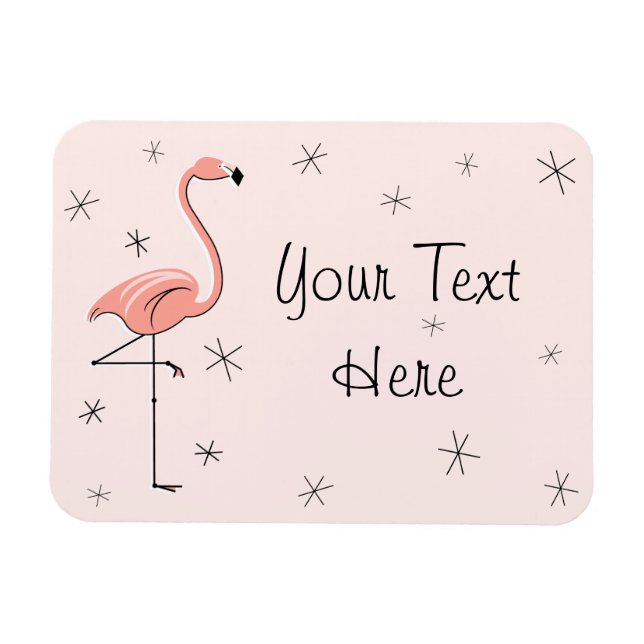 Flamingo Pink Text Magnet flexibel (Horizontal)