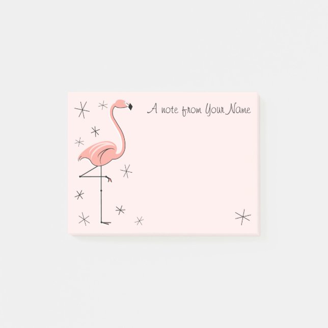 Flamingo Pink "Text" Post-it Klebezettel (Vorderseite)