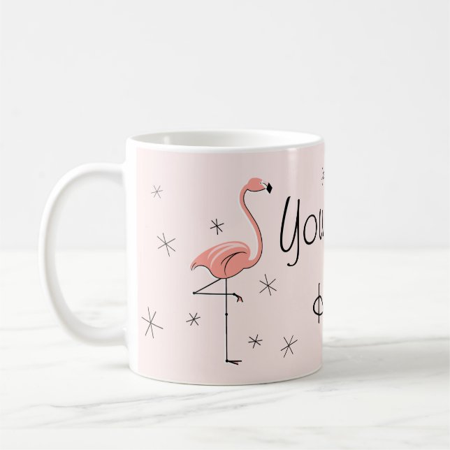 Flamingo Pink Text Tasse (Links)