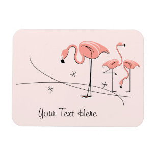 Flamingo Pink Trio 3 Text Magnet flexibel