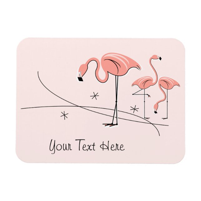 Flamingo Pink Trio 3 Text Magnet flexibel (Horizontal)