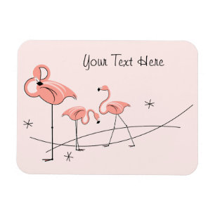 Flamingo Pink Trio Text Magnet flexibel